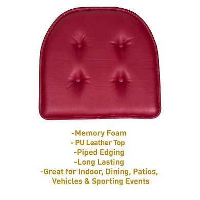 Sweet Home 12-Pack U-Shape Faux Leather Memory Foam Chair No-Slip Cushions