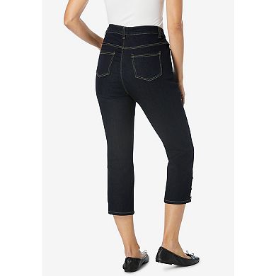 Woman Within Women's Plus Size Comfort Curve Denim Capri