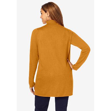 Jessica London Women's Plus Size Cotton Cashmere Turtleneck