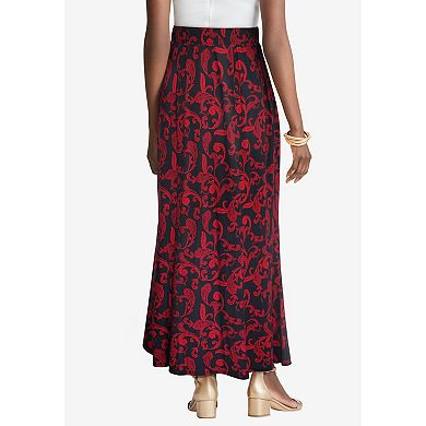 Jessica London Women's Plus Size Stretch Knit Maxi Skirt