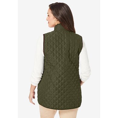 Jessica London Women's Plus Size Snap-front Quilted Coat