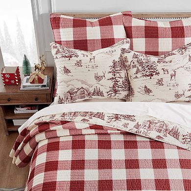 Levtex Home Winter Sleigh Ride Red Quilt Set or Shams