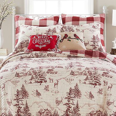 Levtex Home Winter Sleigh Ride Red Quilt Set or Shams