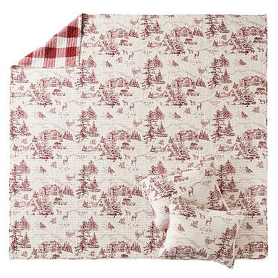 Levtex Home Winter Sleigh Ride Red Quilt Set or Shams