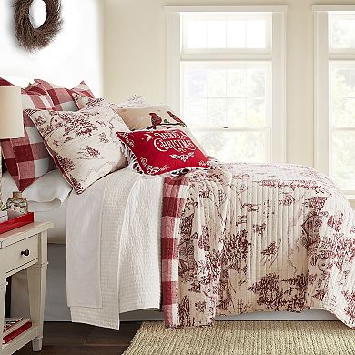 Levtex Home Winter Sleigh Ride Red Quilt Set or Shams