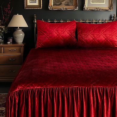 Levtex Home Caserta Velvet Red Bedspread