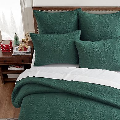 Levtex Home Reversible O Christmas Tree Green Quilt Set