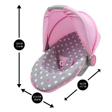 509 Crew Cotton Candy Pink Polka Dot 3-In-1 Doll Car Seat