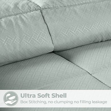 SUPERIOR Monochrome Basketweave Plush Microfiber Down Alternative Comforter