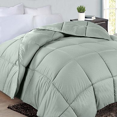 SUPERIOR Monochrome Basketweave Plush Microfiber Down Alternative Comforter