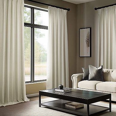 EFF Thermal Room Darkening Woolen Pleated 1 Window Curtain Panel