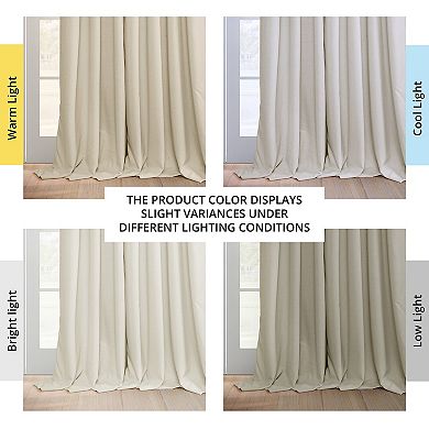 EFF Thermal Room Darkening Woolen Pleated 1 Window Curtain Panel