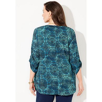 Catherines Women's Plus Size Breezeway Georgette Blouse