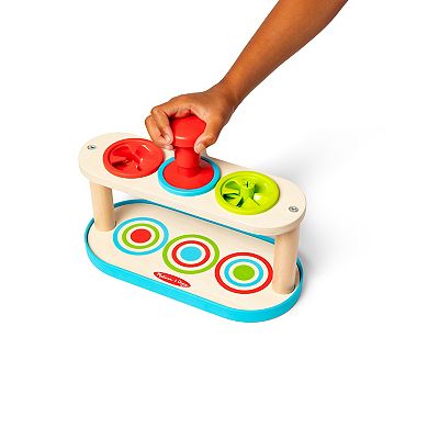 Melissa & Doug Match & Push Spinning Tops Wooden Developmental Skills Learning Toy