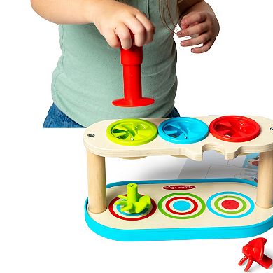 Melissa & Doug Match & Push Spinning Tops Wooden Developmental Skills Learning Toy