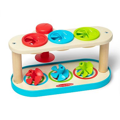 Melissa & Doug Match & Push Spinning Tops Wooden Developmental Skills Learning Toy