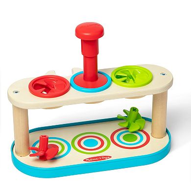 Melissa & Doug Match & Push Spinning Tops Wooden Developmental Skills Learning Toy