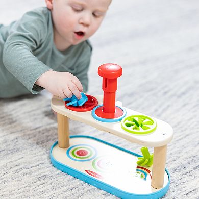 Melissa & Doug Match & Push Spinning Tops Wooden Developmental Skills Learning Toy