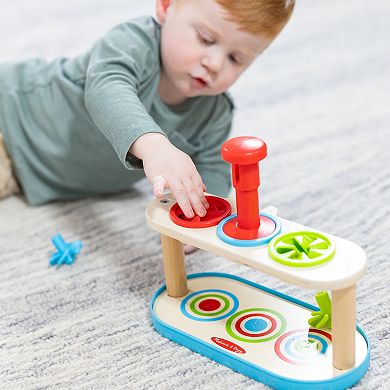 Melissa & Doug Match & Push Spinning Tops Wooden Developmental Skills Learning Toy