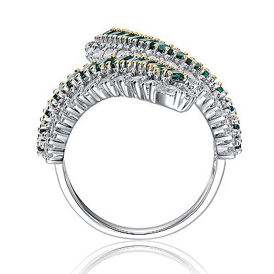 Sterling Silver Cubic Zirconia Bypass Ring