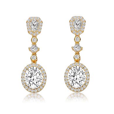 Sterling Silver Cubic Zirconia Accent Long Drop Earrings