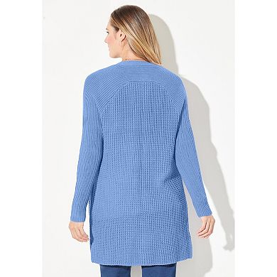 Catherines Women's Plus Size Daydream Waffle Knit Sweater