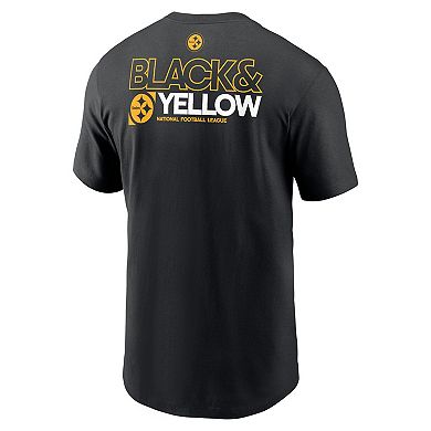 Men's Nike Black Pittsburgh Steelers Outline T-Shirt