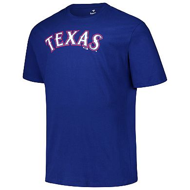 Men's Profile Evan Carter Royal Texas Rangers Big & Tall Name & Number T-Shirt