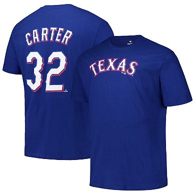 Men's Profile Evan Carter Royal Texas Rangers Big & Tall Name & Number T-Shirt