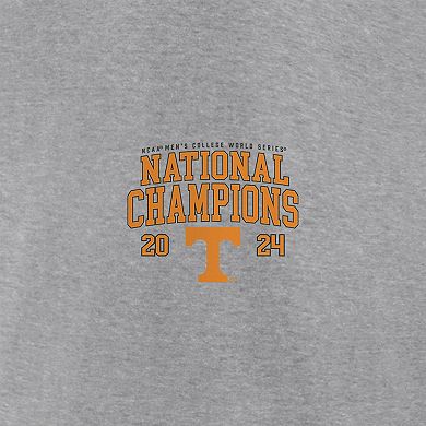 Women's Fanatics Heather Gray Tennessee Volunteers 2024 NCAA Men's Baseball College World Series Champions Schedule V-Neck T-Shirt