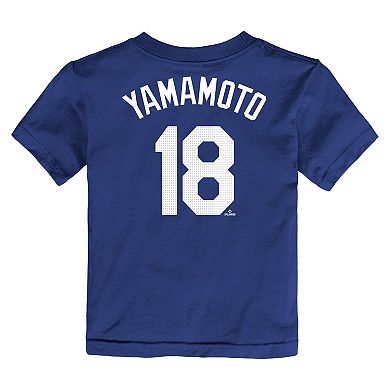 Toddler Nike Yoshinobu Yamamoto Royal Los Angeles Dodgers Name & Number T-Shirt