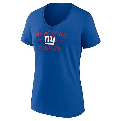 Women's Fanatics Royal New York Giants Break It Down V-Neck T-Shirt