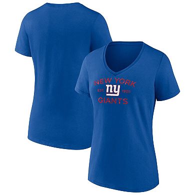 Women's Fanatics Royal New York Giants Break It Down V-Neck T-Shirt