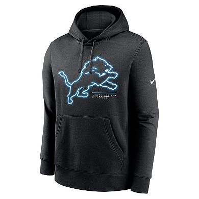 Men's Nike Black Detroit Lions Club Logo Pullover Hoodie