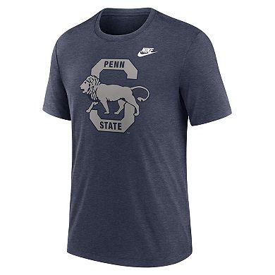 Men's Nike Heather Navy Penn State Nittany Lions Blitz Evergreen Legacy Primary Tri-Blend T-Shirt