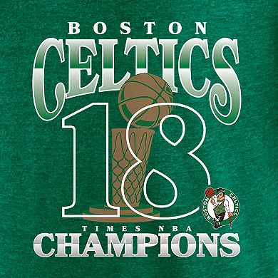 Men's Fanatics Heather Kelly Green Boston Celtics 18-Time NBA Finals Champions Tri-Blend T-Shirt