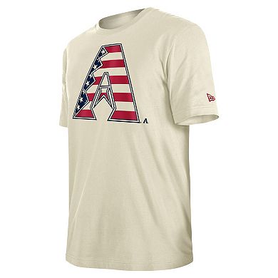 Men's New Era Cream Arizona Diamondbacks 4th of July Flag Fill T-Shirt