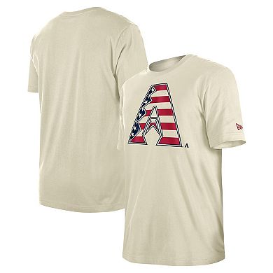 Men's New Era Cream Arizona Diamondbacks 4th of July Flag Fill T-Shirt