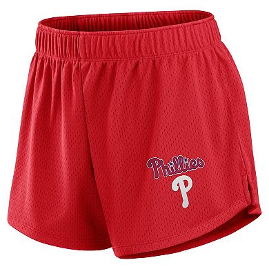 Women's Fanatics Red Philadelphia Phillies Mesh Shorts