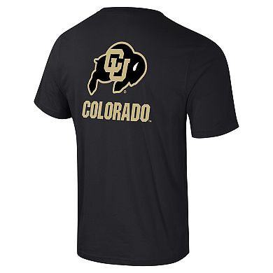 Men's Colosseum Black Colorado Buffaloes Logo Lockup 2-Hit Active Blend T-Shirt