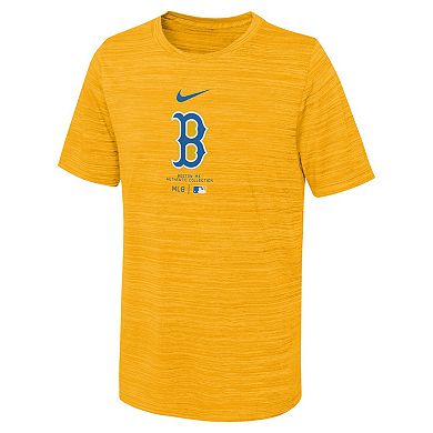 Youth Nike Gold Boston Red Sox City Connect Practice Graphic Performance T-Shirt