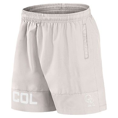 Men's Fanatics Cream Colorado Rockies Elements Swim Shorts