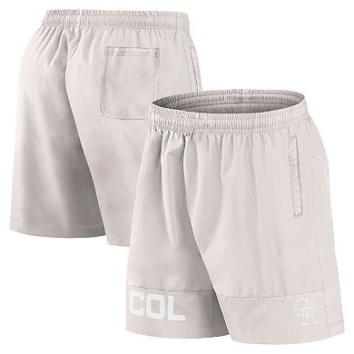 Men's Fanatics Cream Colorado Rockies Elements Swim Shorts