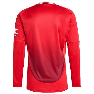 Men's adidas Red Manchester United 2024/25 Home Long Sleeve Replica Jersey