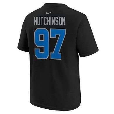 Youth Nike Aidan Hutchinson Black Detroit Lions Player Name & Number T-Shirt