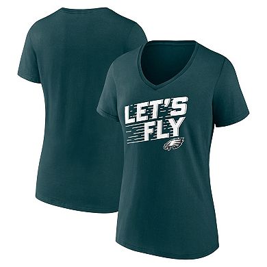 Women's Fanatics Midnight Green Philadelphia Eagles Hometown Defensive Stand V-Neck T-Shirt