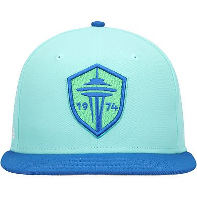 Men's New Era Aqua Seattle Sounders FC 2024 Jersey Hook 9FIFTY Snapback Hat