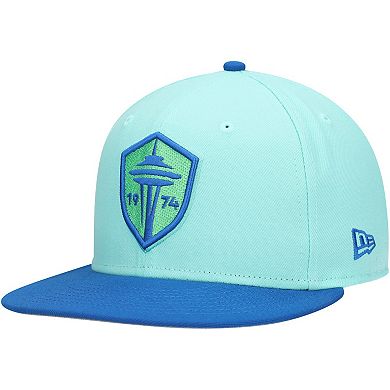 Men's New Era Aqua Seattle Sounders FC 2024 Jersey Hook 9FIFTY Snapback Hat