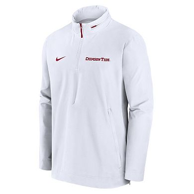 Men's Nike White Alabama Crimson Tide Sideline Coaches Quarter-Zip Jacket