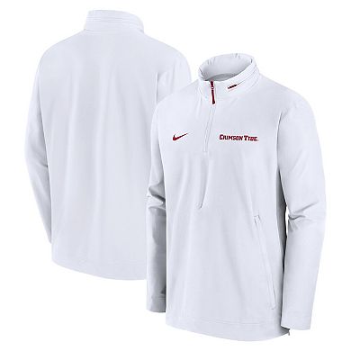 Men's Nike White Alabama Crimson Tide Sideline Coaches Quarter-Zip Jacket